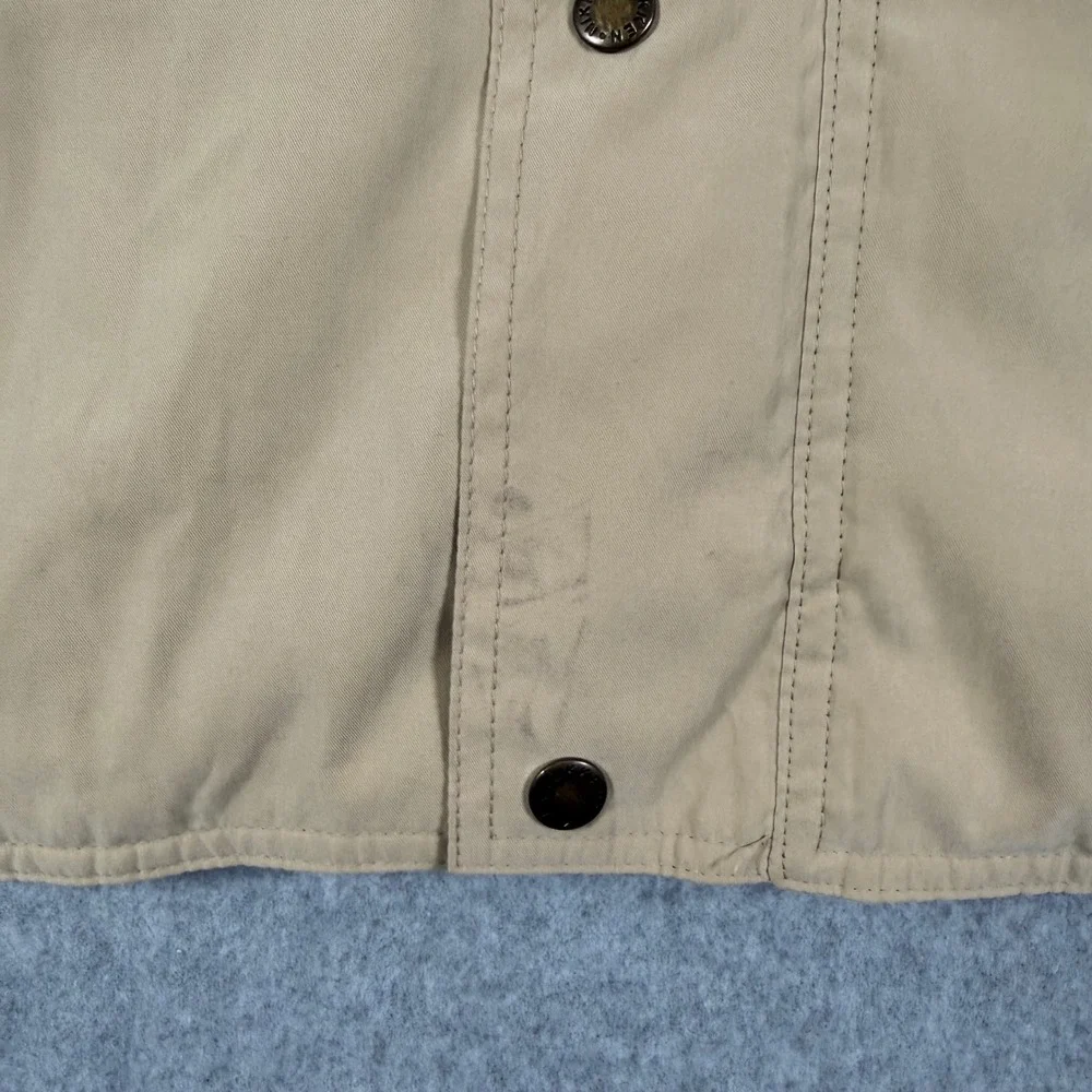 Nikken Mens Insulated Vest Tan Beige Full Zip Snap Front Ceramic Fiber Size L